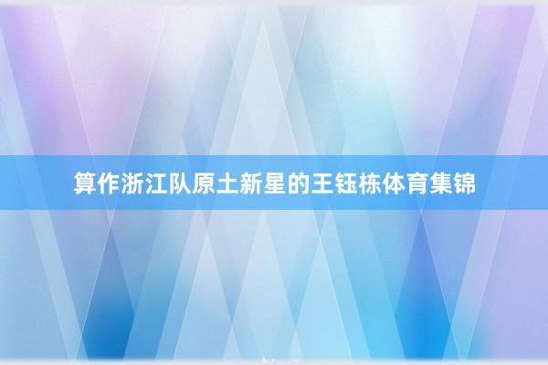 算作浙江队原土新星的王钰栋体育集锦