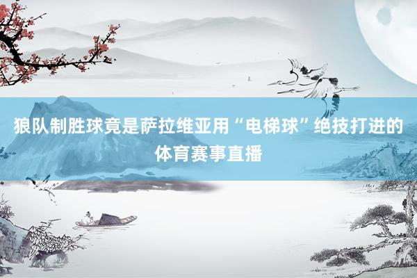 狼队制胜球竟是萨拉维亚用“电梯球”绝技打进的体育赛事直播