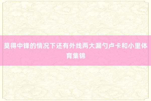 莫得中锋的情况下还有外线两大漏勺卢卡和小里体育集锦