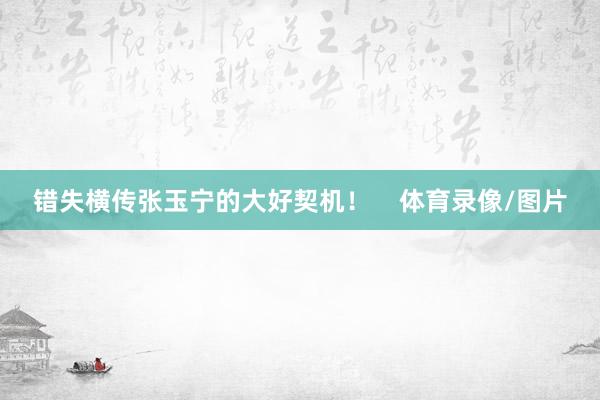 错失横传张玉宁的大好契机！    体育录像/图片