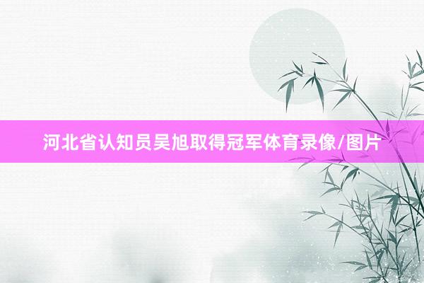 河北省认知员吴旭取得冠军体育录像/图片