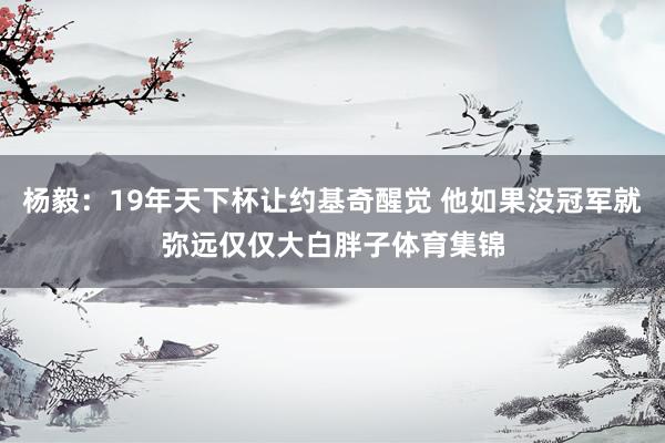 杨毅：19年天下杯让约基奇醒觉 他如果没冠军就弥远仅仅大白胖子体育集锦