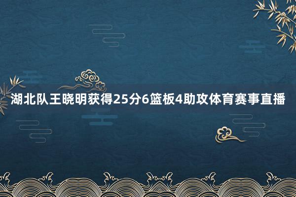 湖北队王晓明获得25分6篮板4助攻体育赛事直播