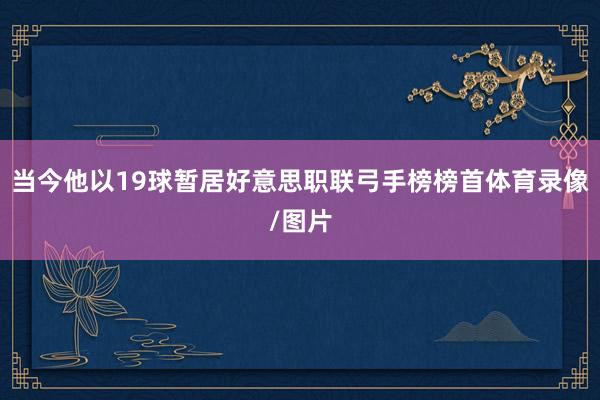 当今他以19球暂居好意思职联弓手榜榜首体育录像/图片