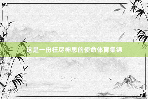这是一份枉尽神思的使命体育集锦