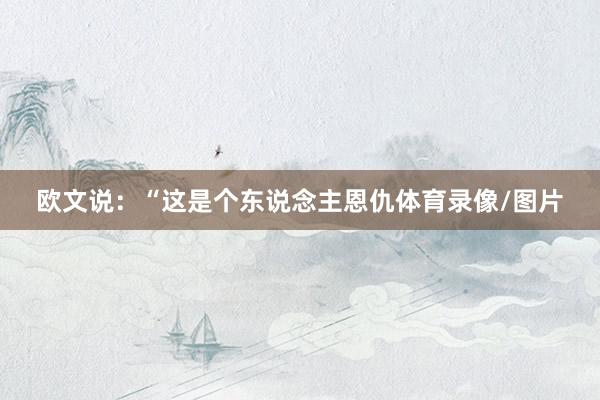 欧文说：“这是个东说念主恩仇体育录像/图片