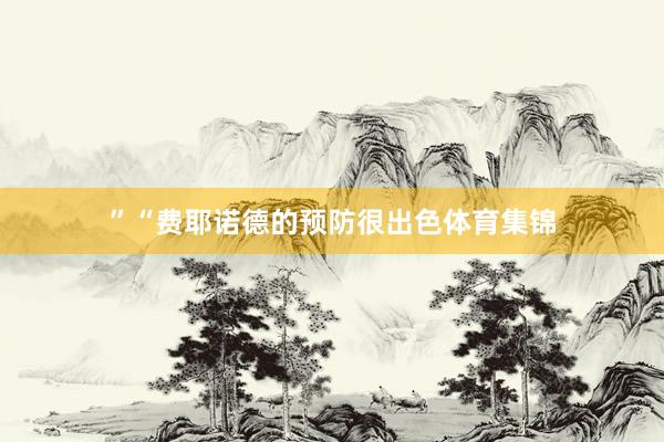 ”“费耶诺德的预防很出色体育集锦