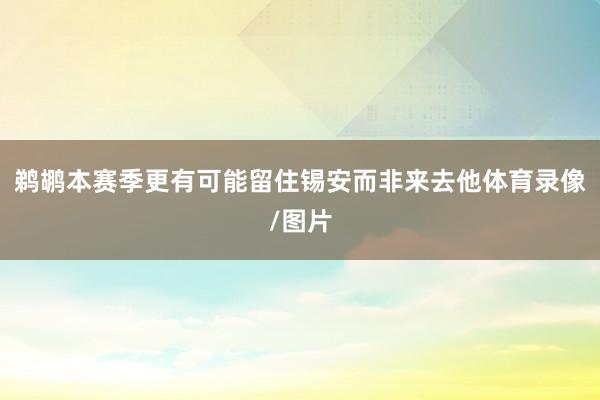 鹈鹕本赛季更有可能留住锡安而非来去他体育录像/图片