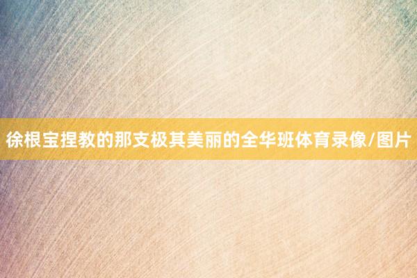 徐根宝捏教的那支极其美丽的全华班体育录像/图片